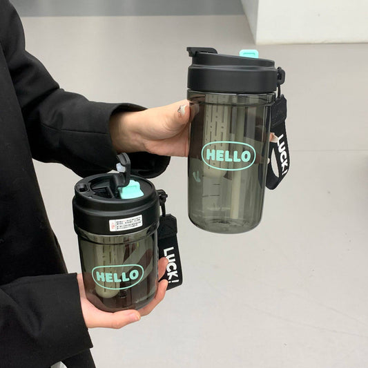 High-value Shuanghuan tea straw water cup portable student large-capacity gift advertising cup