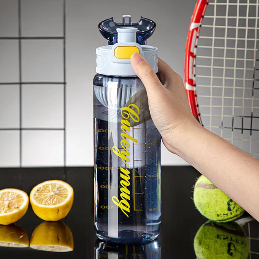 Large-capacity, high-temperature resistant, bouncy plastic sports water bottle